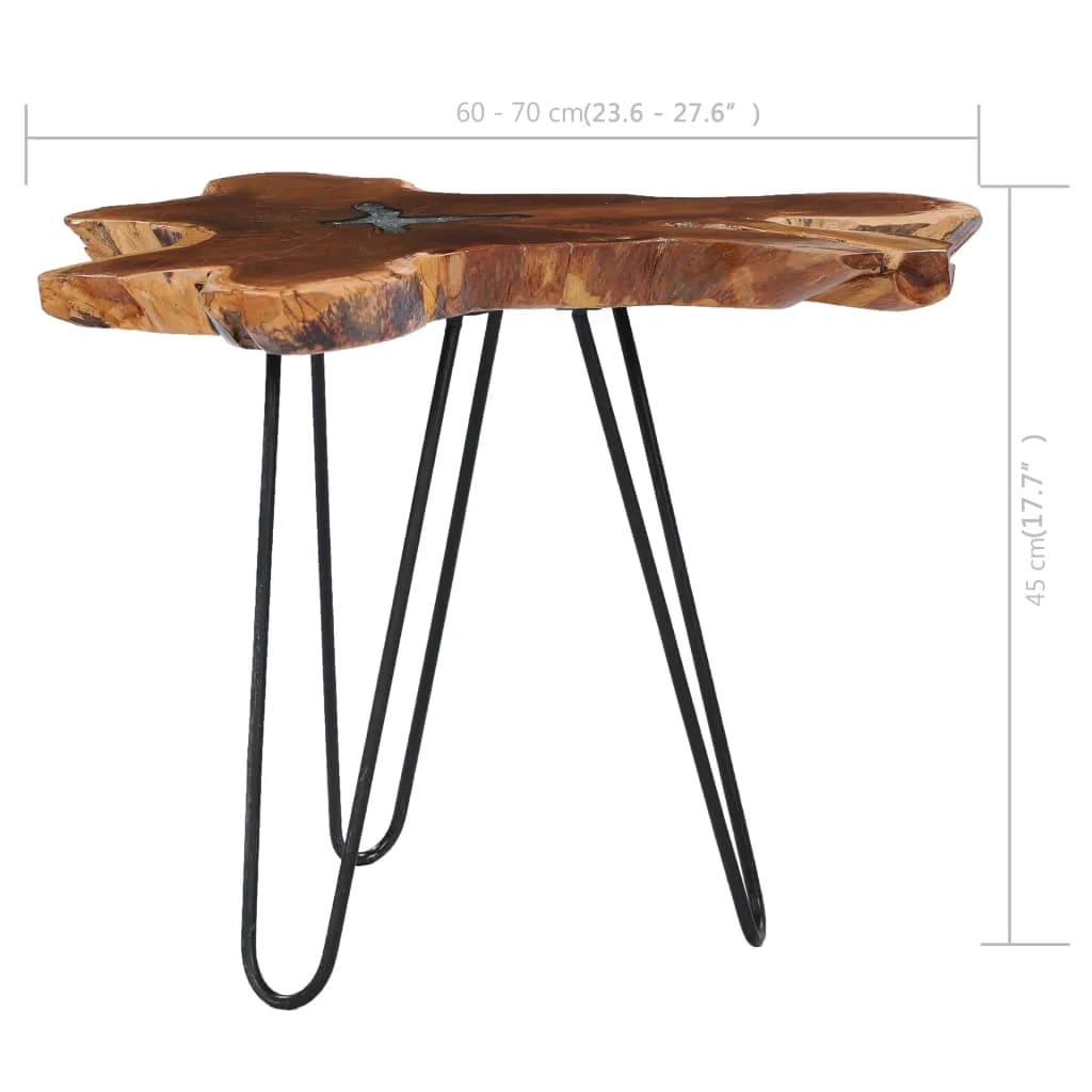 vidaXL Măsuță de cafea, 70 x 45 cm, lemn masiv de tec și polirășină vidaXL Măsuță de cafea, 70 x 45 cm, lemn masiv de tec și polirășină