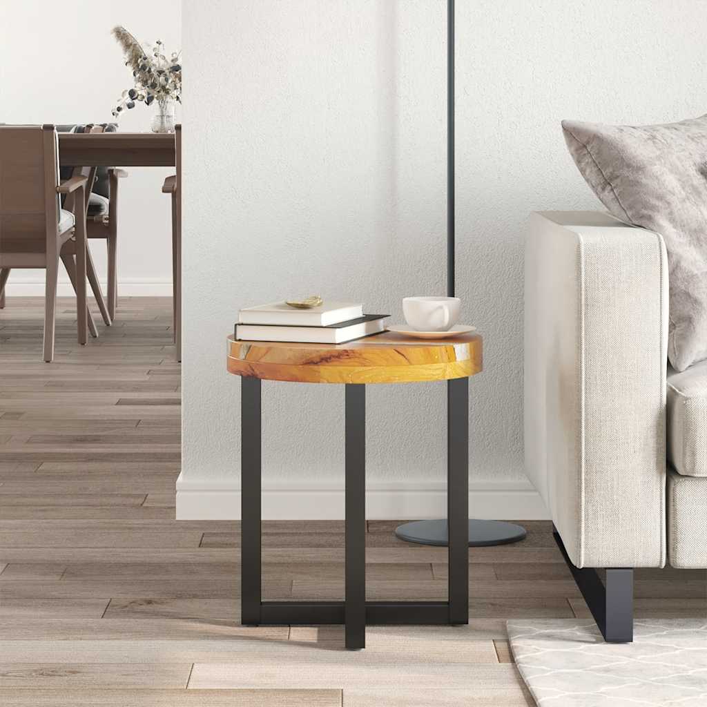 vidaXL Măsuță de cafea, 40 x 45 cm, lemn masiv de tec și polirășină vidaXL Măsuță de cafea, 40 x 45 cm, lemn masiv de tec și polirășină