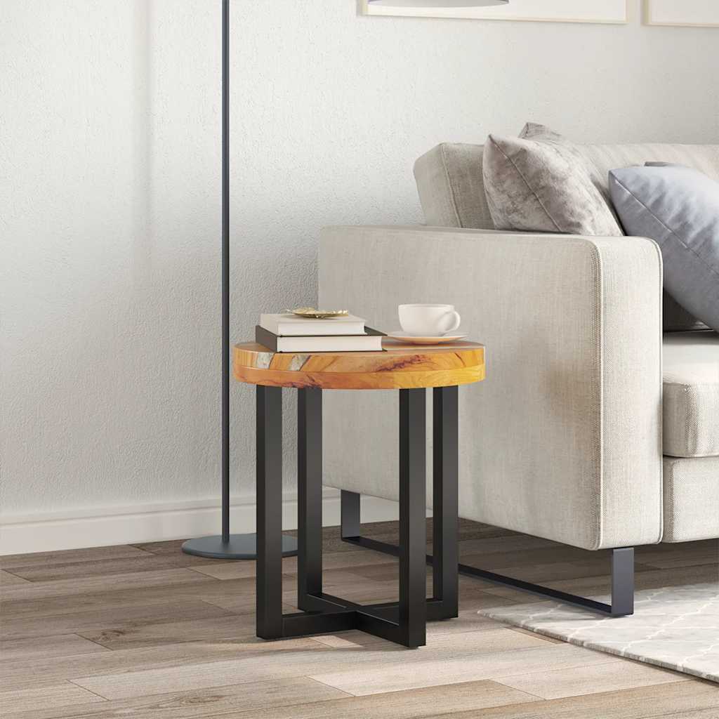 vidaXL Măsuță de cafea, 40 x 45 cm, lemn masiv de tec și polirășină vidaXL Măsuță de cafea, 40 x 45 cm, lemn masiv de tec și polirășină