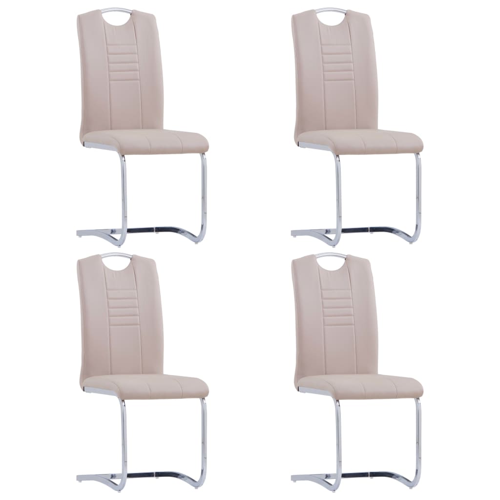 vidaXL Scaune bucătărie consolă, 4 buc. cappuccino piele ecologică