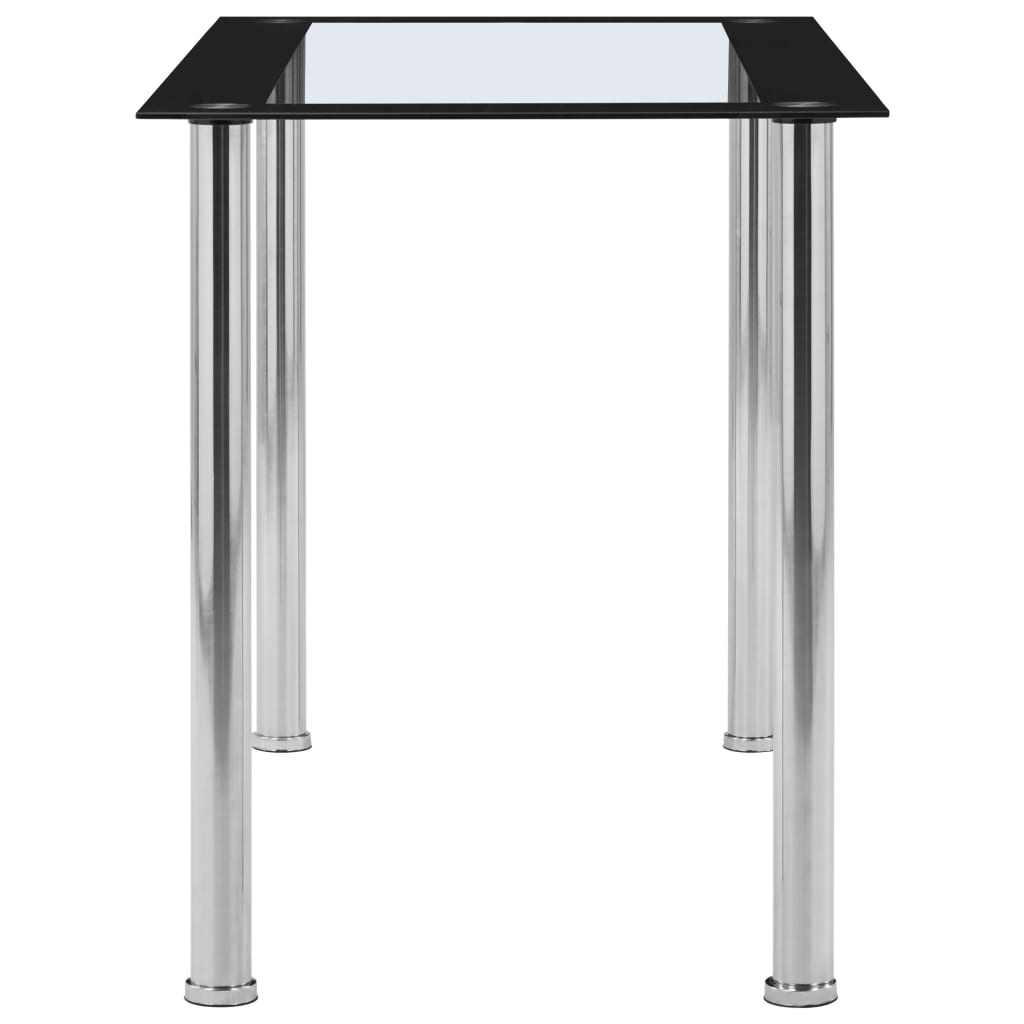 vidaXL Masă de bucătărie, negru/transparent, 120 x 60 x 75 cm, sticlă