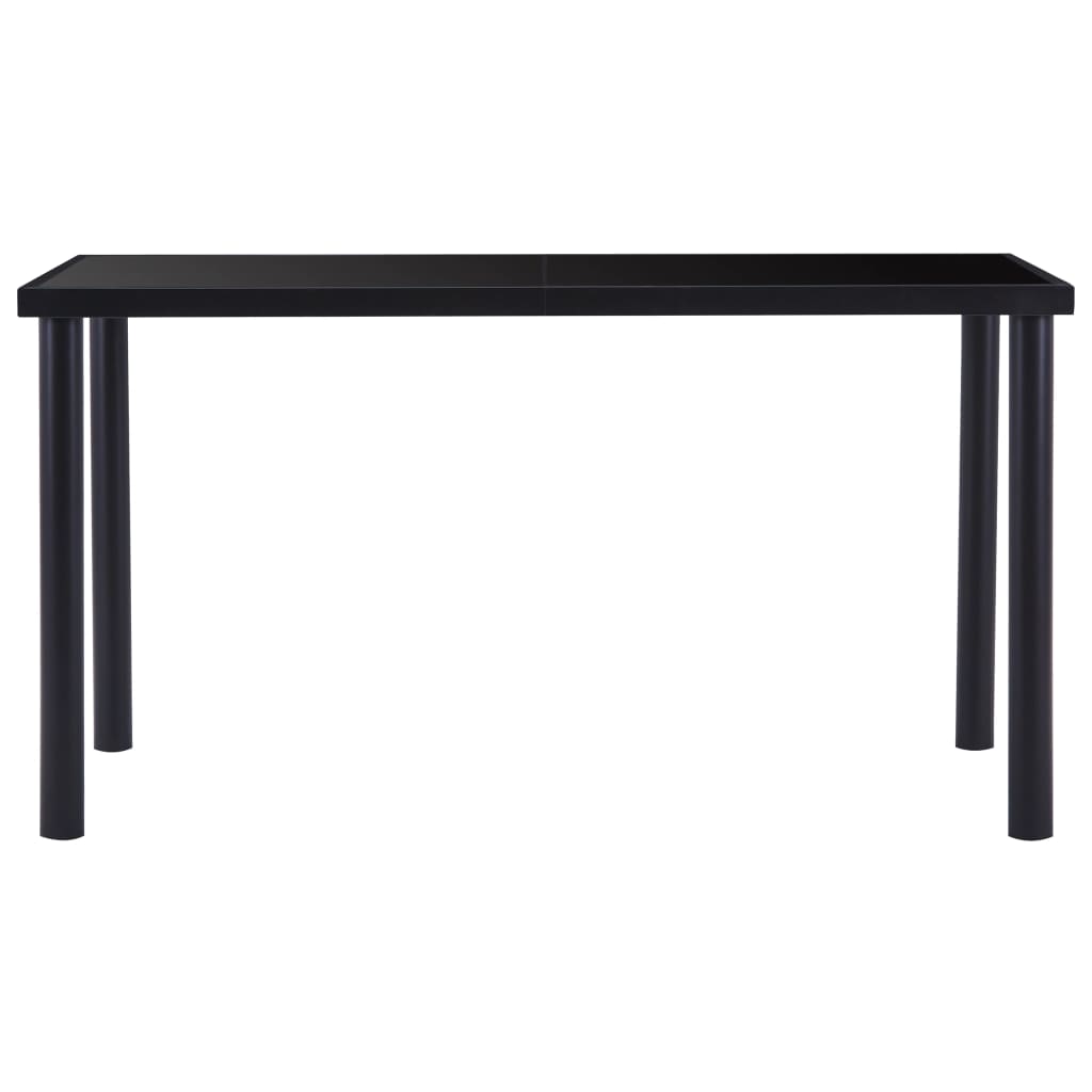 vidaXL Masă de bucătărie, negru, 140 x 70 x 75 cm, sticlă securizată
