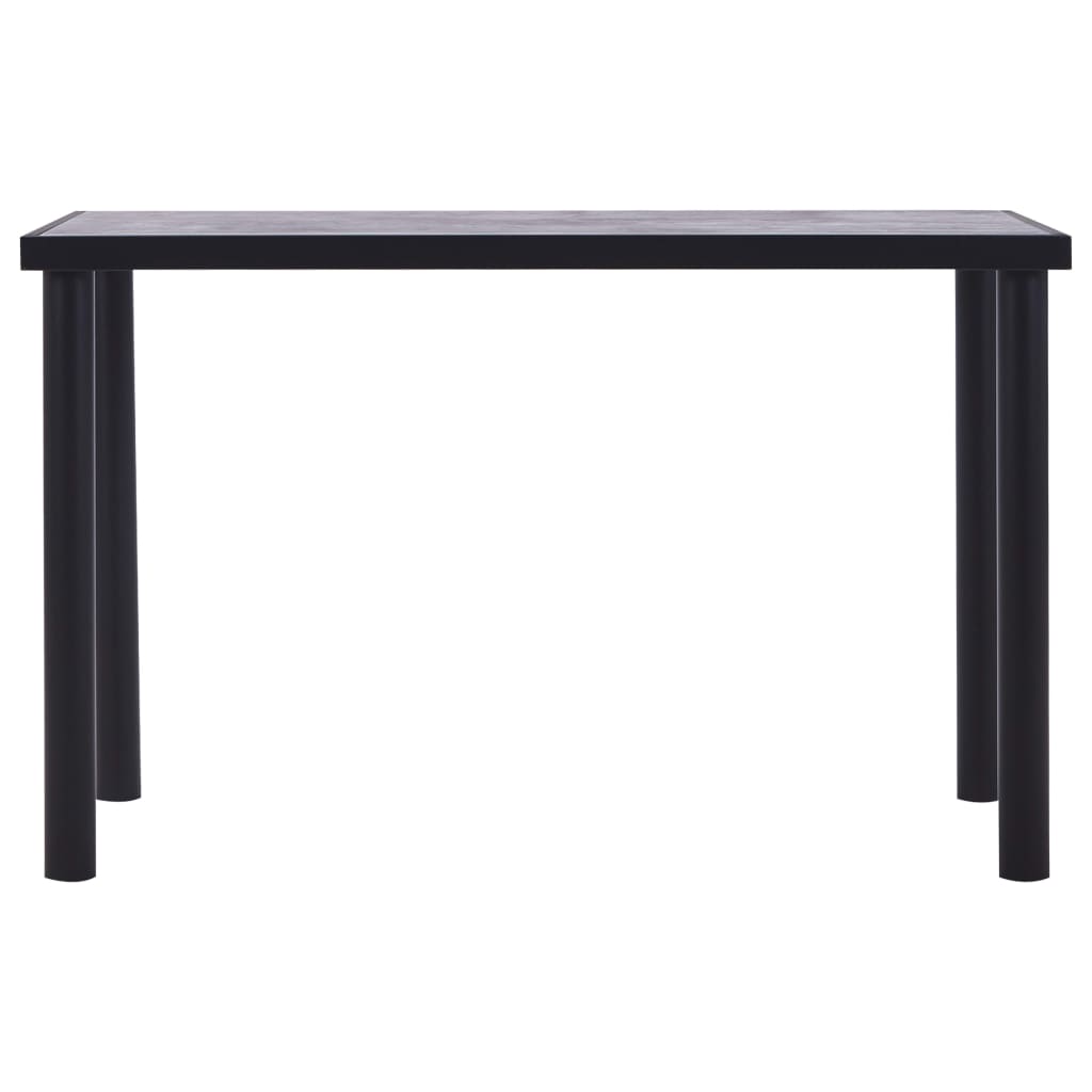 vidaXL Masă de bucătărie, negru & gri beton, 120 x 60 x 75 cm, MDF