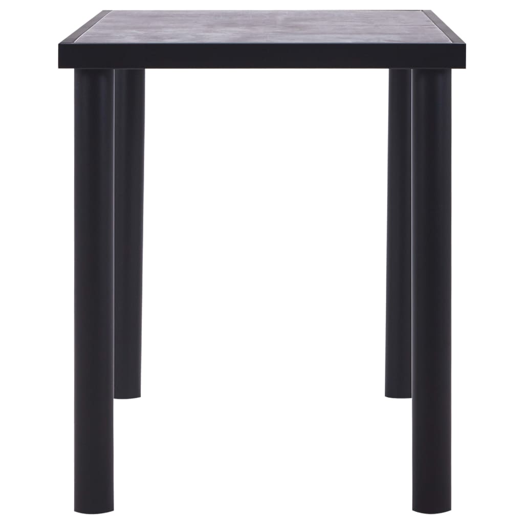 vidaXL Masă de bucătărie, negru & gri beton, 120 x 60 x 75 cm, MDF