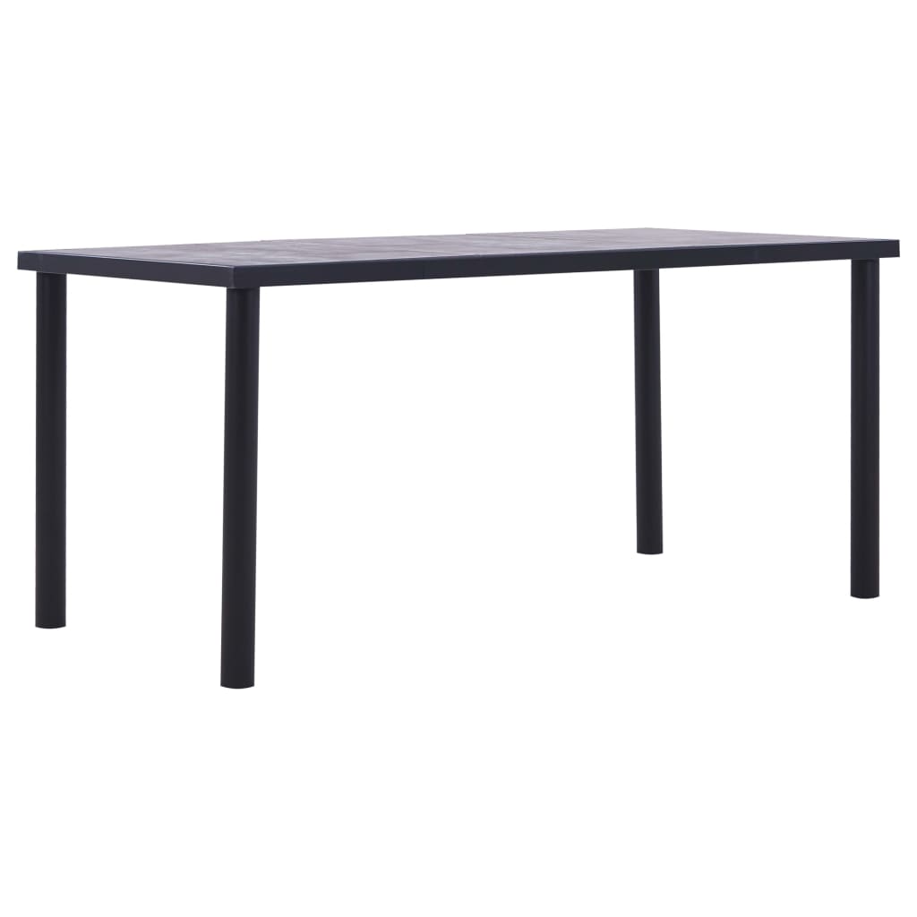 vidaXL Masă de bucătărie, negru & gri beton, 160 x 80 x 75 cm, MDF vidaXL Masă de bucătărie, negru & gri beton, 160 x 80 x 75 cm, MDF