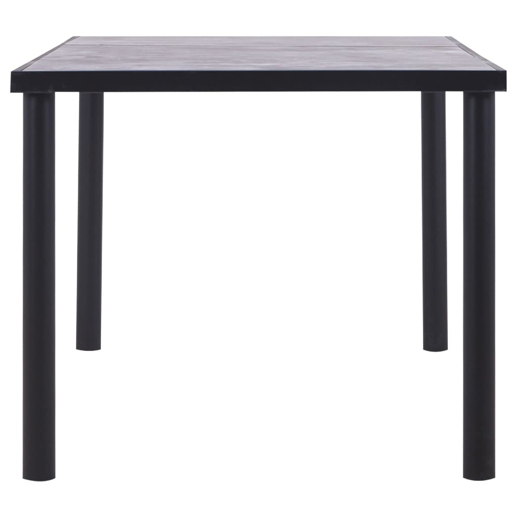 vidaXL Masă de bucătărie, negru & gri beton, 180 x 90 x 75 cm, MDF