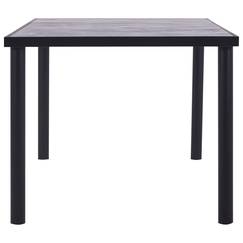 vidaXL Masă de bucătărie, negru & gri beton, 200 x 100 x 75 cm, MDF