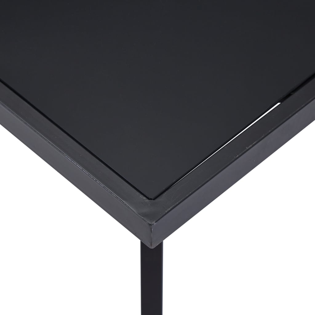 vidaXL Masă de bucătărie, negru, 140 x 70 x 75 cm, sticlă securizată