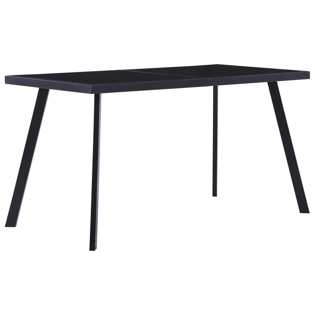 vidaXL Masă de bucătărie, negru, 140 x 70 x 75 cm, sticlă securizată