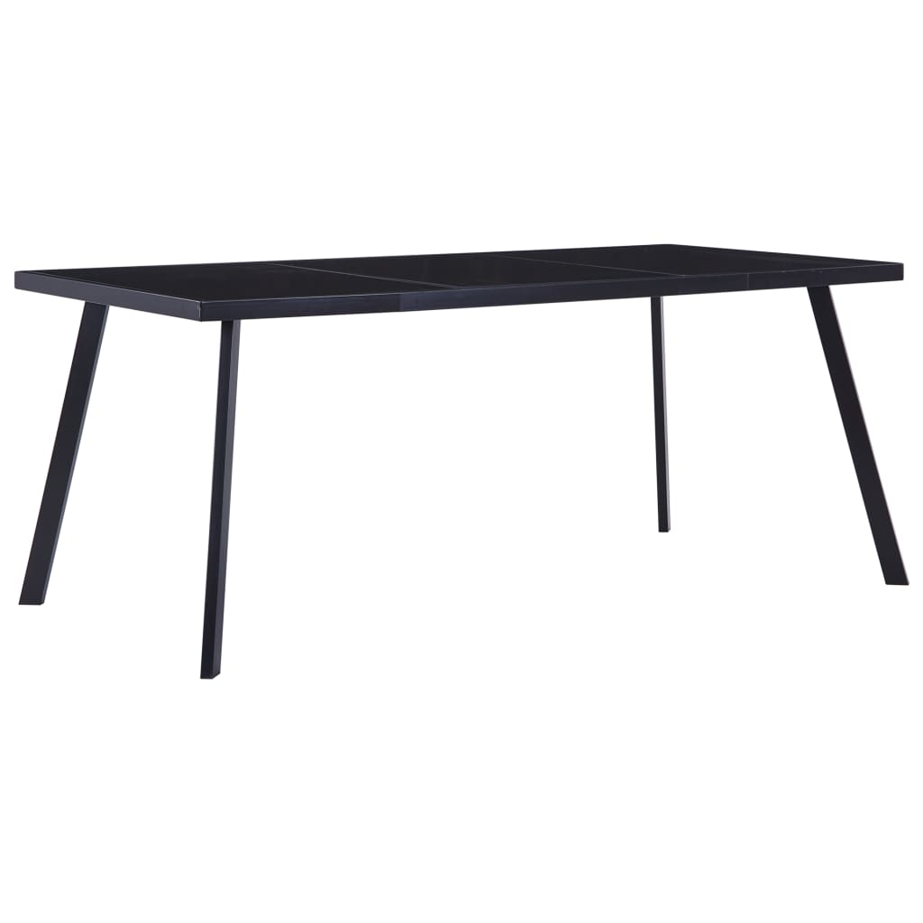 vidaXL Masă de bucătărie, negru, 160 x 80 x 75 cm, sticlă securizată vidaXL Masă de bucătărie, negru, 160 x 80 x 75 cm, sticlă securizată