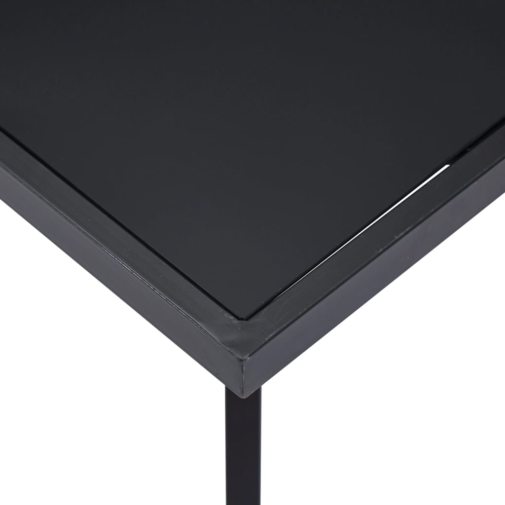 vidaXL Masă de bucătărie, negru, 180 x 90 x 75 cm, sticlă securizată