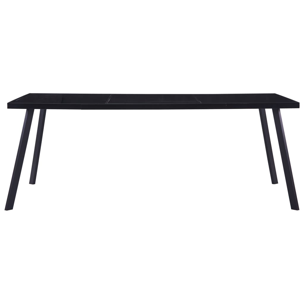 vidaXL Masă de bucătărie, negru, 200 x 100 x 75 cm, sticlă securizată