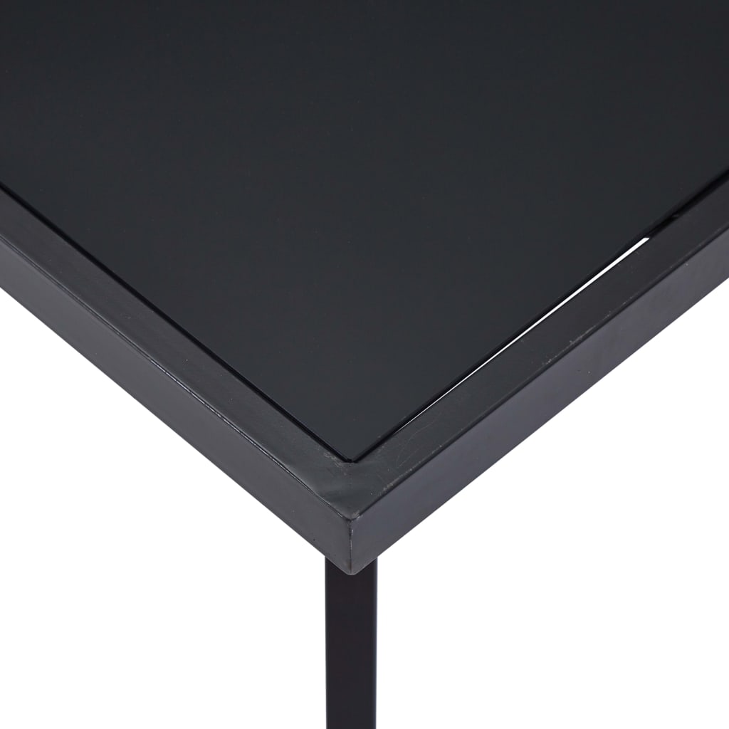 vidaXL Masă de bucătărie, negru, 200 x 100 x 75 cm, sticlă securizată