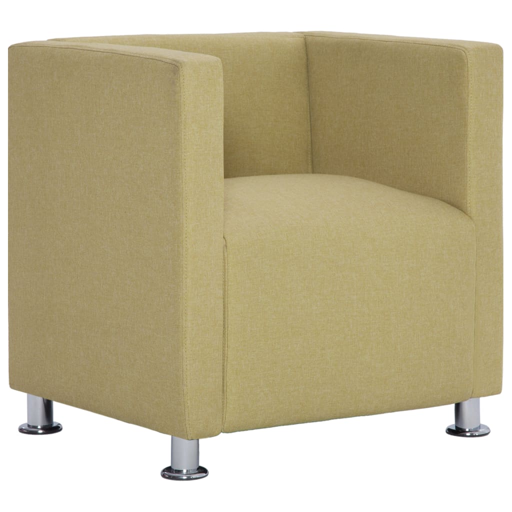 vidaXL Fotoliu cubic, verde, material textil