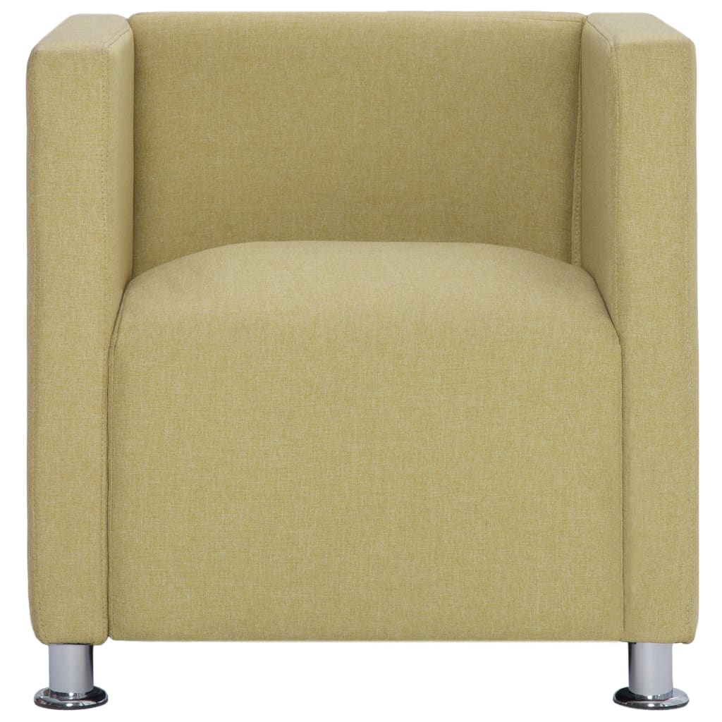vidaXL Fotoliu cubic, verde, material textil