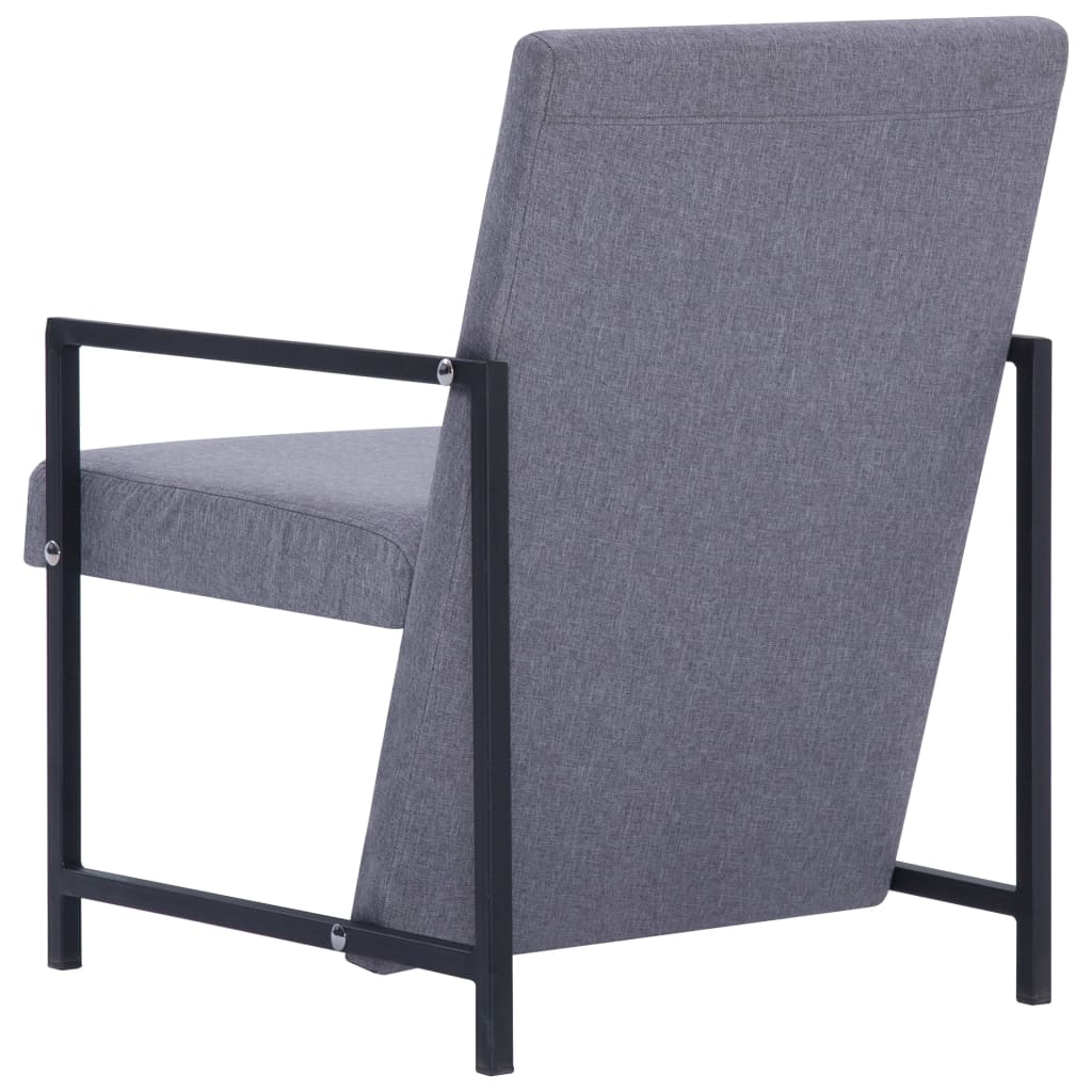 vidaXL Fotoliu, gri deschis, material textil