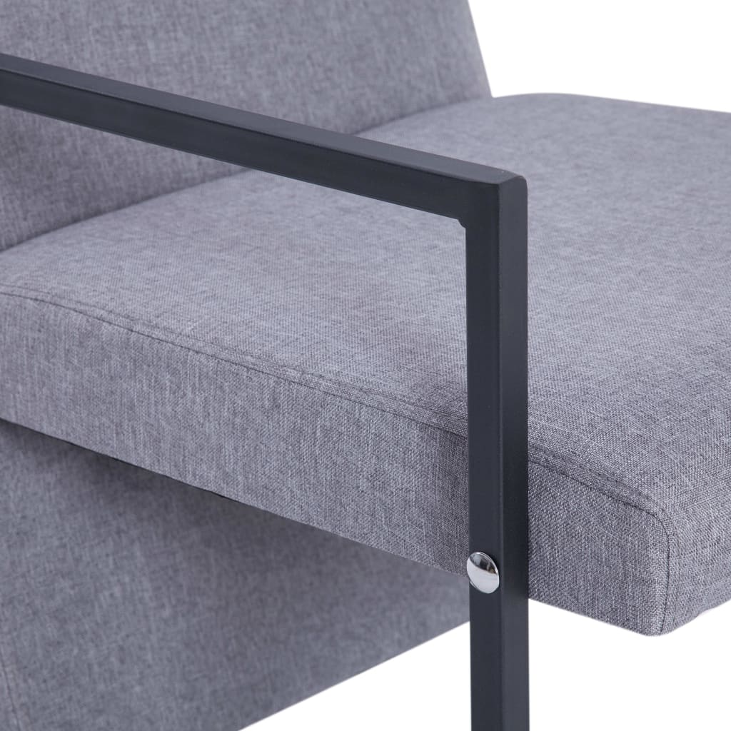 vidaXL Fotoliu, gri deschis, material textil