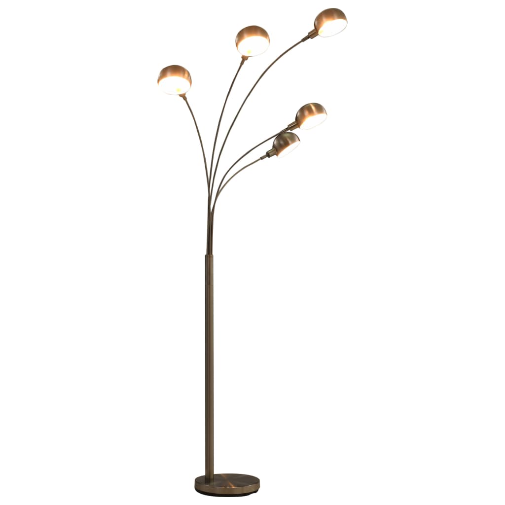 vidaXL Lampă de podea, argintiu, 200 cm, 5 x E14 vidaXL Lampă de podea, argintiu, 200 cm, 5 x E14