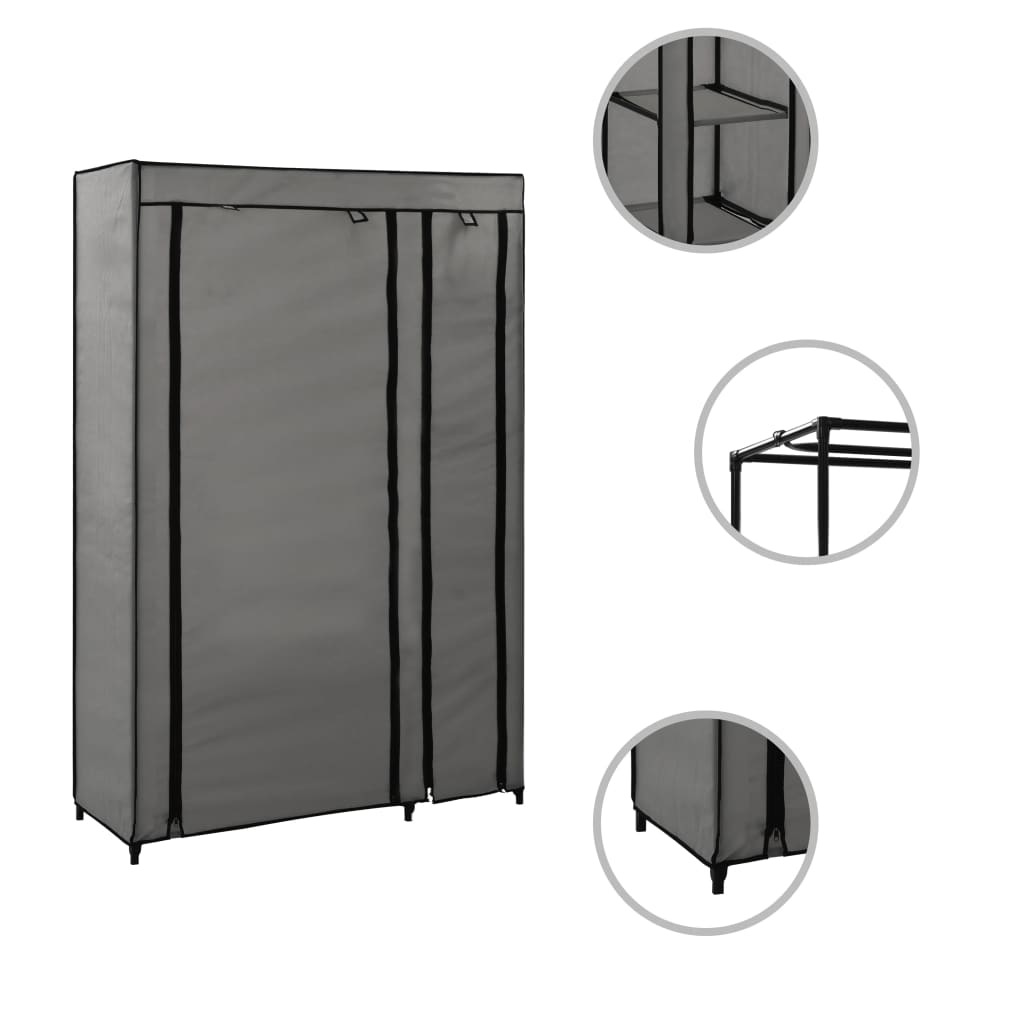 vidaXL Dulapuri pliabile de haine 2 buc. gri 110x45x175 cm țesătură vidaXL Dulapuri pliabile de haine 2 buc. gri 110x45x175 cm țesătură