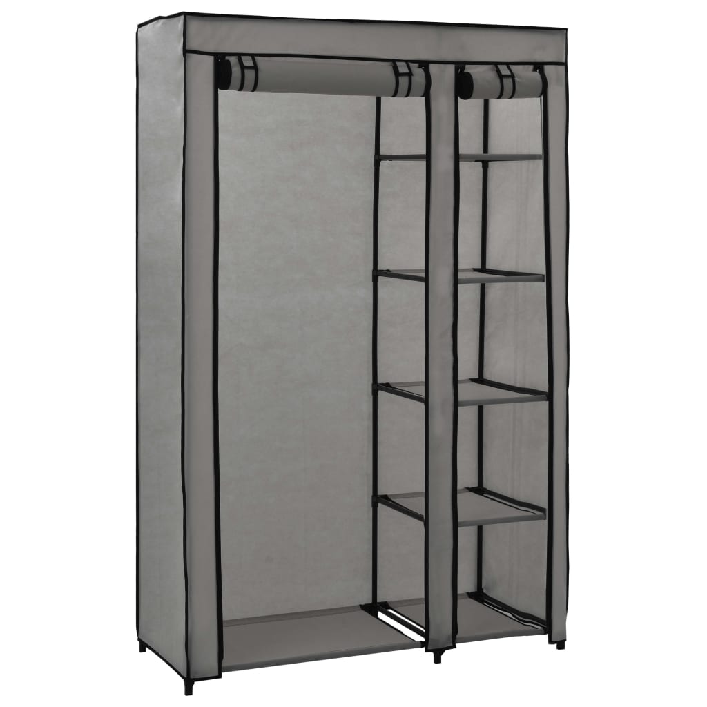 vidaXL Dulapuri pliabile de haine 2 buc. gri 110x45x175 cm țesătură vidaXL Dulapuri pliabile de haine 2 buc. gri 110x45x175 cm țesătură