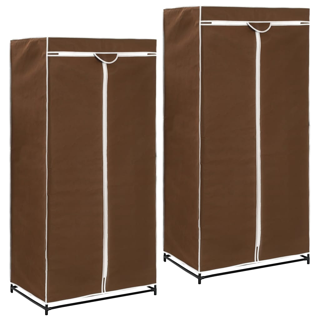 vidaXL Șifoniere, 2 buc., maro, 75 x 50 x 160 cm vidaXL Șifoniere, 2 buc., maro, 75 x 50 x 160 cm