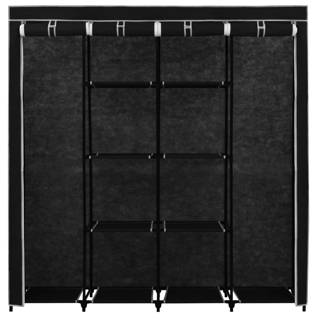 vidaXL Șifonier cu 4 compartimente, negru, 175 x 45 x 170 cm vidaXL Șifonier cu 4 compartimente, negru, 175 x 45 x 170 cm