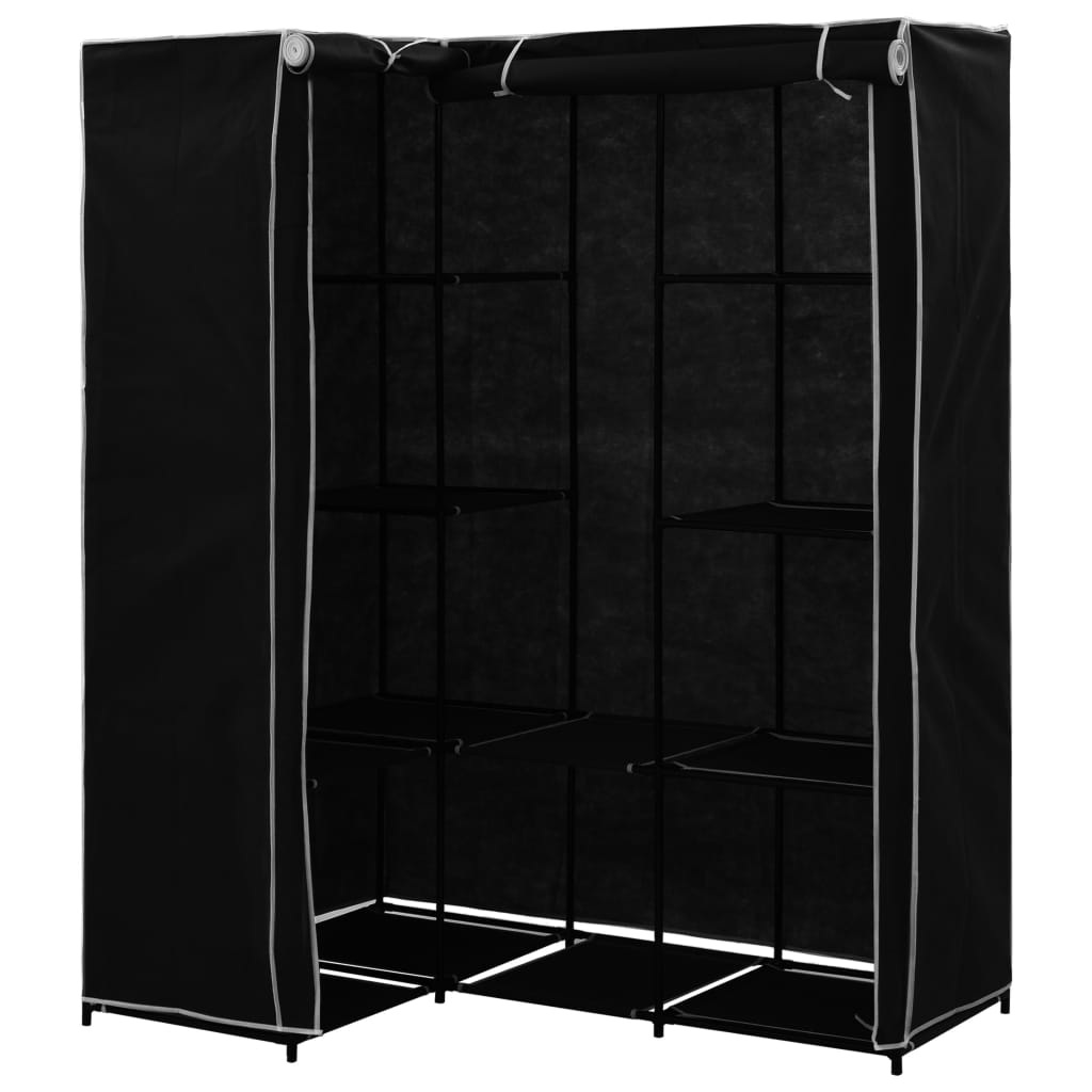 vidaXL Șifonier de colț, negru, 130 x 87 x 169 cm vidaXL Șifonier de colț, negru, 130 x 87 x 169 cm