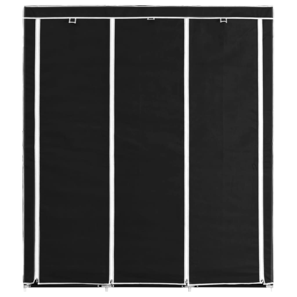 vidaXL Dulap cu bare și compartimente, negru, 150x45x175 cm vidaXL Dulap cu bare și compartimente, negru, 150x45x175 cm