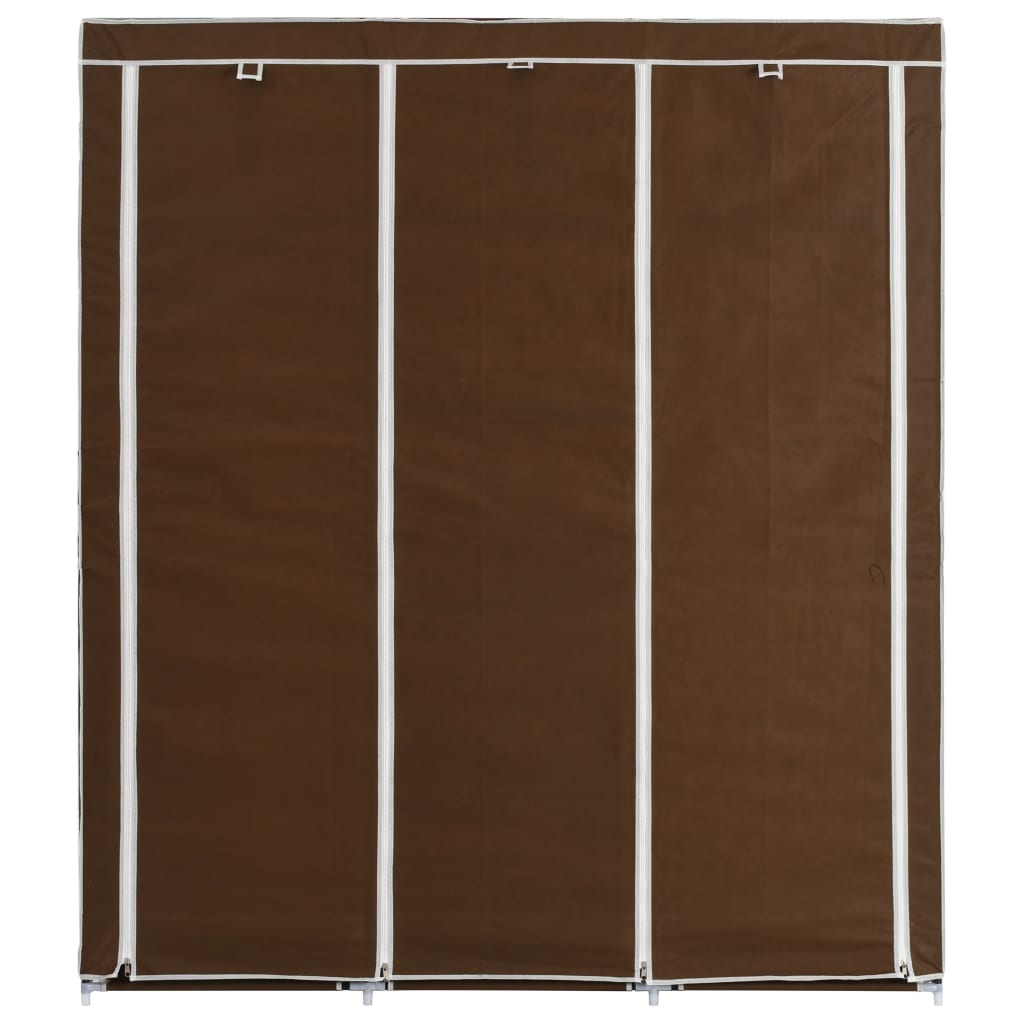 vidaXL Dulap cu bare și compartimente, maro, 150x45x175 cm, textil vidaXL Dulap cu bare și compartimente, maro, 150x45x175 cm, textil
