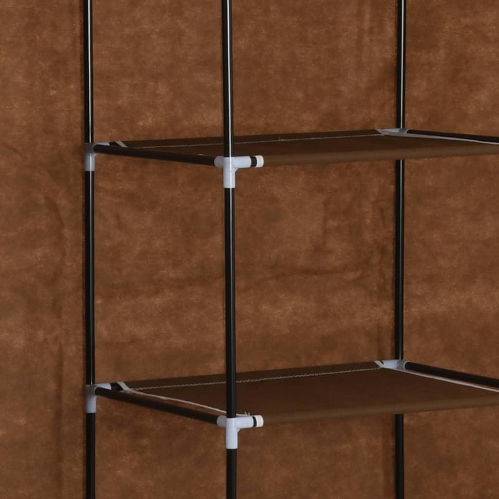 vidaXL Dulap cu bare și compartimente, maro, 150x45x175 cm, textil vidaXL Dulap cu bare și compartimente, maro, 150x45x175 cm, textil