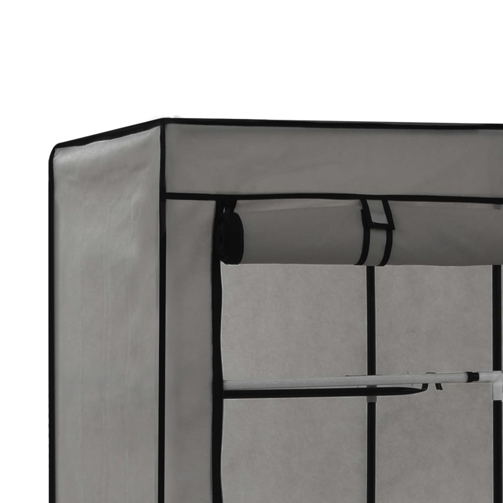 vidaXL Șifonier cu bare și compartimente, gri, 150x45x175 cm, textil vidaXL Șifonier cu bare și compartimente, gri, 150x45x175 cm, textil