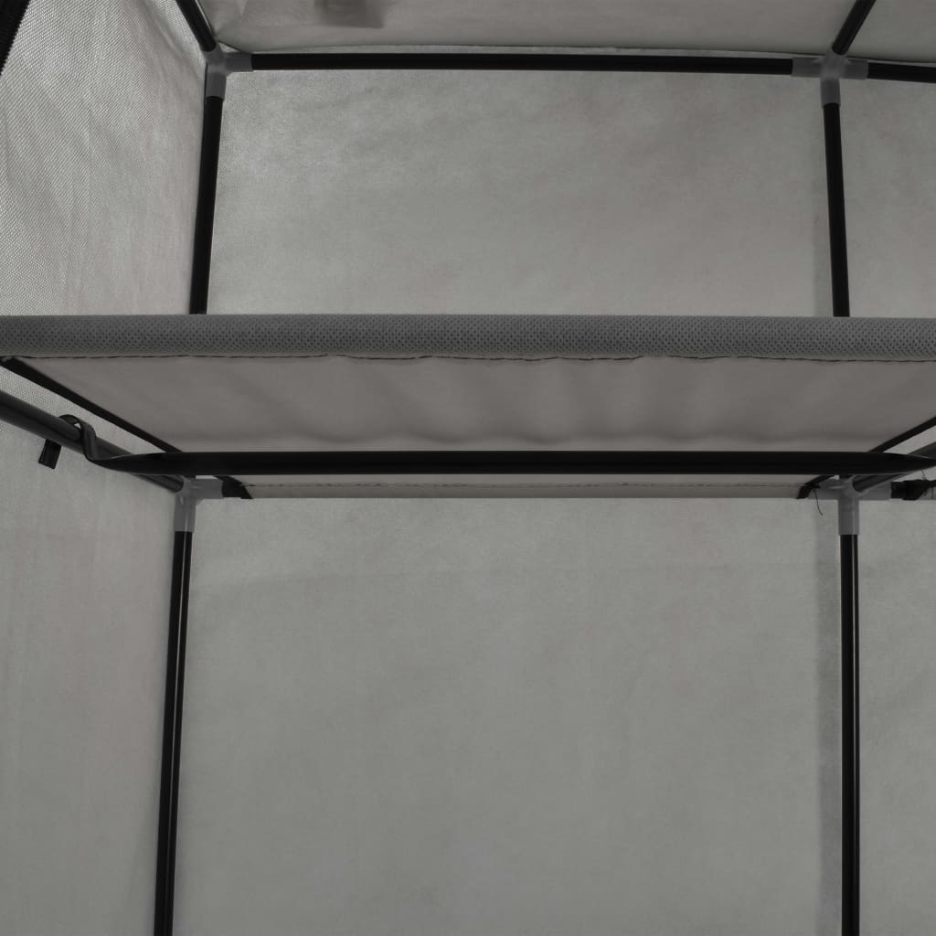 vidaXL Șifonier cu bare și compartimente, gri, 150x45x175 cm, textil vidaXL Șifonier cu bare și compartimente, gri, 150x45x175 cm, textil