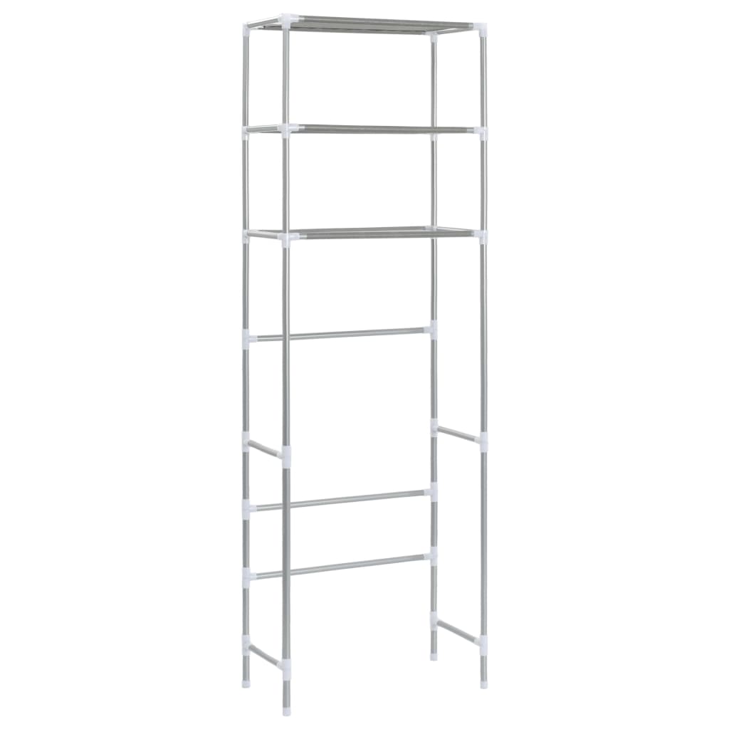 vidaXL Etajeră peste toaletă, cu 3 polițe, argintiu, 53x28x169 cm vidaXL Etajeră peste toaletă, cu 3 polițe, argintiu, 53x28x169 cm