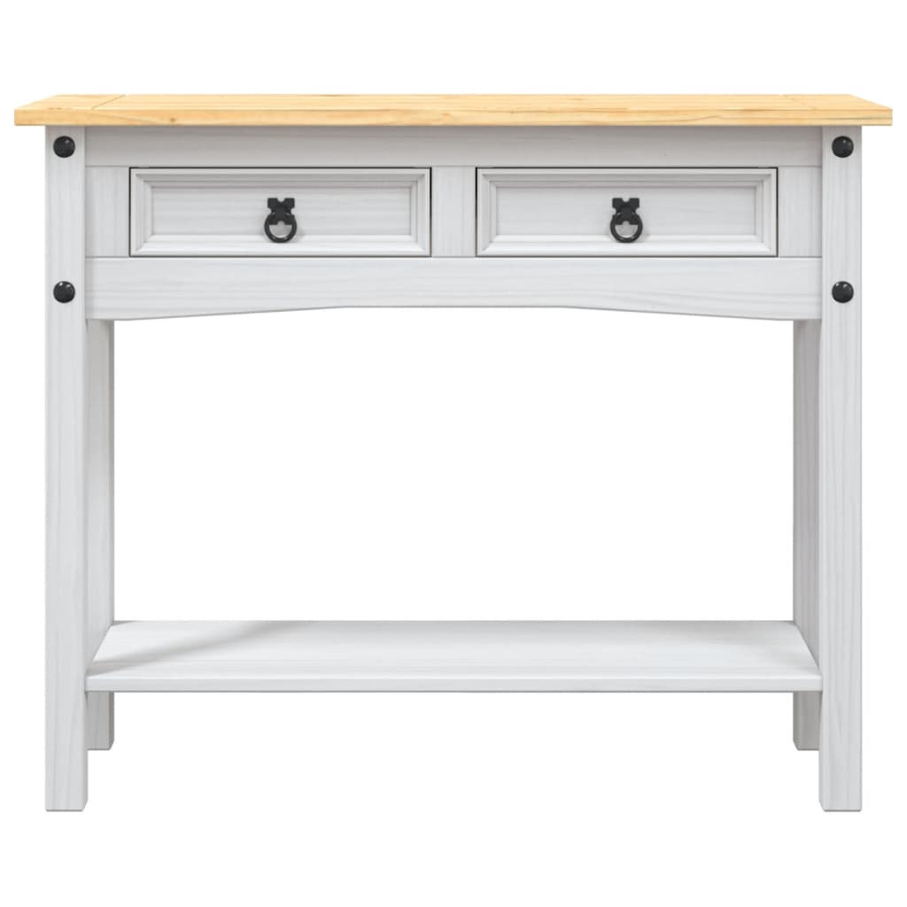vidaXL Masă consolă, alb, 90 x 34,5 x 73 cm, pin mexican, gama Corona vidaXL Masă consolă, alb, 90 x 34,5 x 73 cm, pin mexican, gama Corona