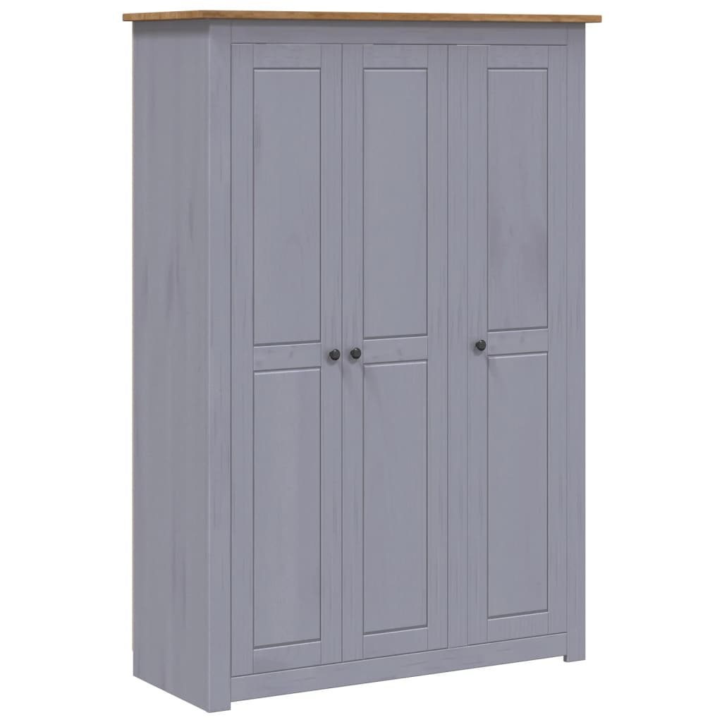 vidaXL Șifonier cu 3 uși, gri, 118 x 50 x 171,5 cm, pin gama Panama