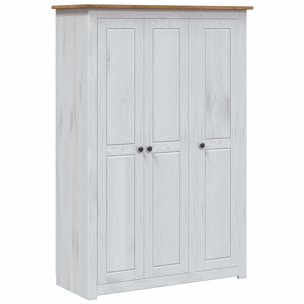 vidaXL Șifonier cu 3 uși, alb, 118 x 50 x 171,5 cm, pin gama Panama vidaXL Șifonier cu 3 uși, alb, 118 x 50 x 171,5 cm, pin gama Panama