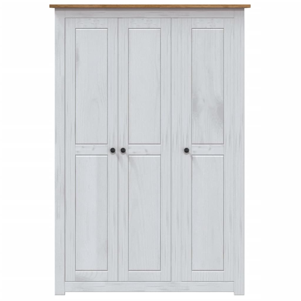 vidaXL Șifonier cu 3 uși, alb, 118 x 50 x 171,5 cm, pin gama Panama vidaXL Șifonier cu 3 uși, alb, 118 x 50 x 171,5 cm, pin gama Panama