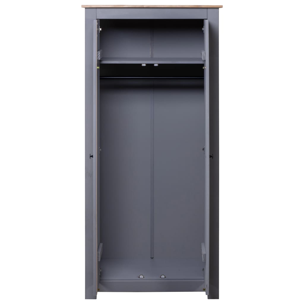 vidaXL Șifonier, gri, 80 x 50 x 171,5 cm, lemn masiv pin gama Panama