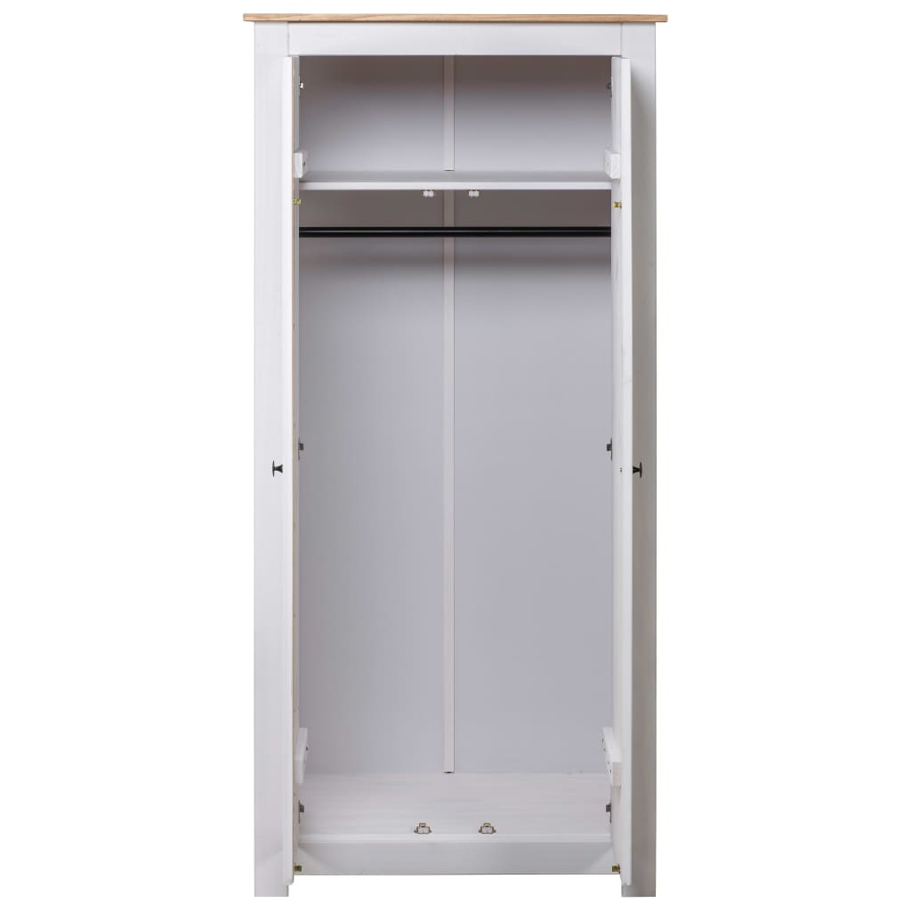 vidaXL Șifonier, alb, 80 x 50 x 171,5 cm, lemn masiv pin gama Panama