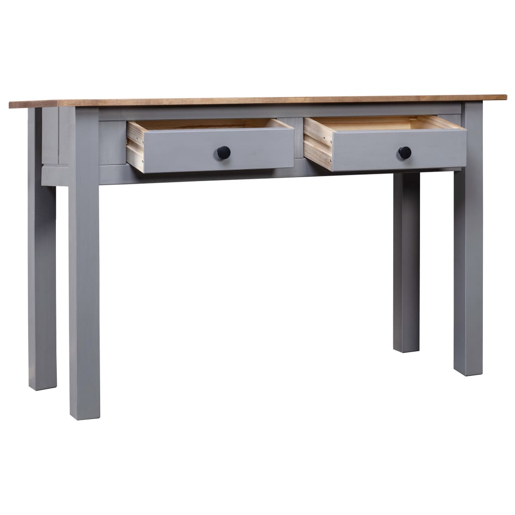 vidaXL Masă consolă, gri, 110x40x72 cm, lemn masiv de pin, gama Panama