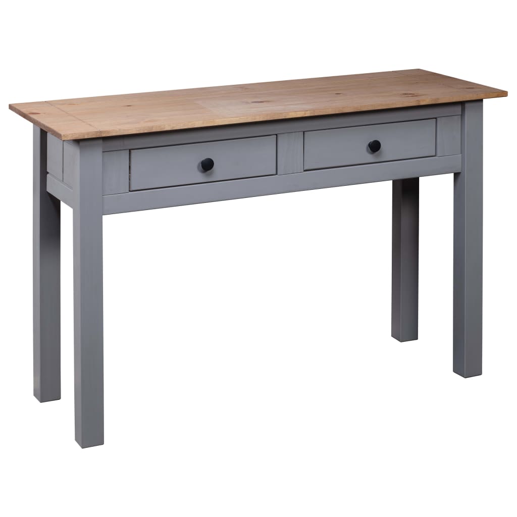 vidaXL Masă consolă, gri, 110x40x72 cm, lemn masiv de pin, gama Panama