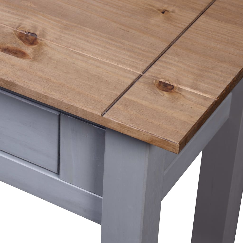vidaXL Masă consolă, gri, 110x40x72 cm, lemn masiv de pin, gama Panama