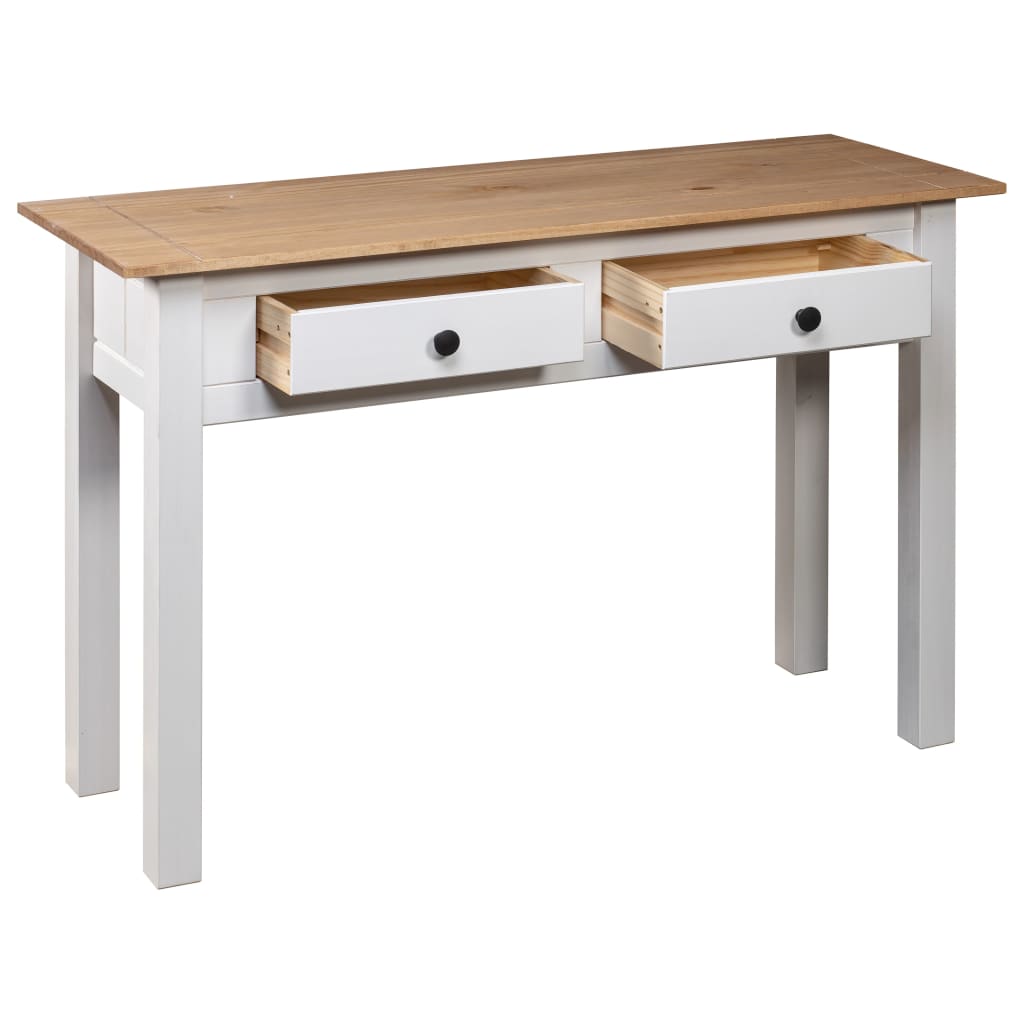 vidaXL Masă consolă, alb, 100x40x72 cm, lemn masiv de pin, gama Panama