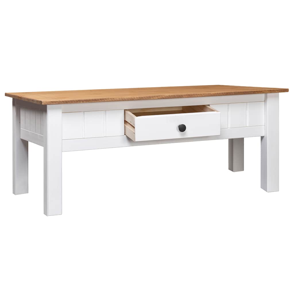 vidaXL Măsuță de cafea alb 100x60x45 cm lemn masiv de pin gama Panama vidaXL Măsuță de cafea alb 100x60x45 cm lemn masiv de pin gama Panama