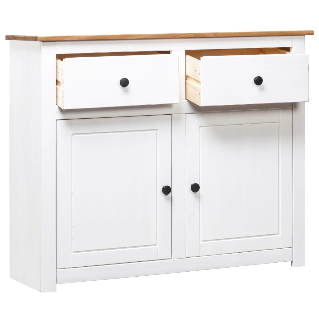 vidaXL Servantă, alb, 93x40x80 cm, lemn masiv pin, gama Panama vidaXL Servantă, alb, 93x40x80 cm, lemn masiv pin, gama Panama
