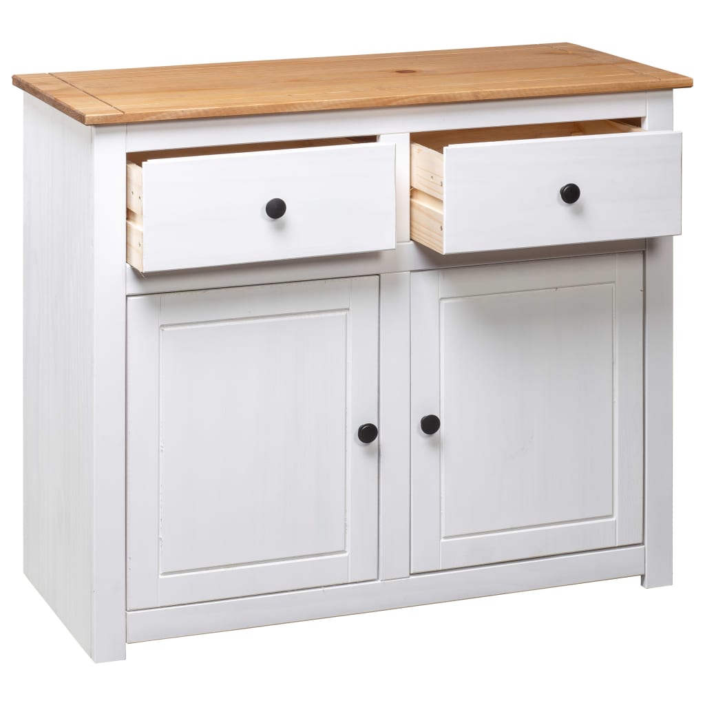 vidaXL Servantă, alb, 93x40x80 cm, lemn masiv pin, gama Panama vidaXL Servantă, alb, 93x40x80 cm, lemn masiv pin, gama Panama