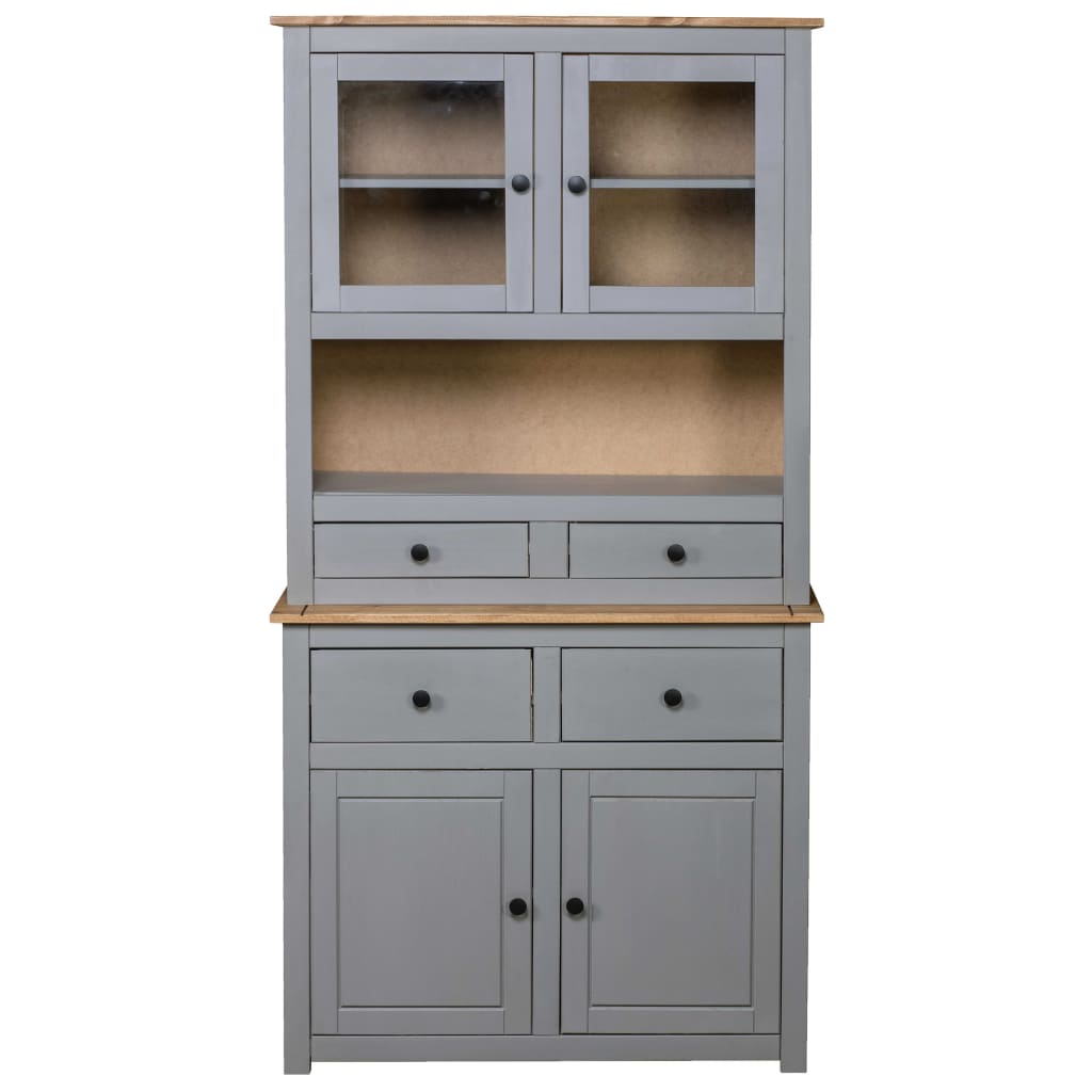 vidaXL Bufet înalt, gri, 93x40,5x180 cm, lemn masiv pin gama Panama vidaXL Bufet înalt, gri, 93x40,5x180 cm, lemn masiv pin gama Panama