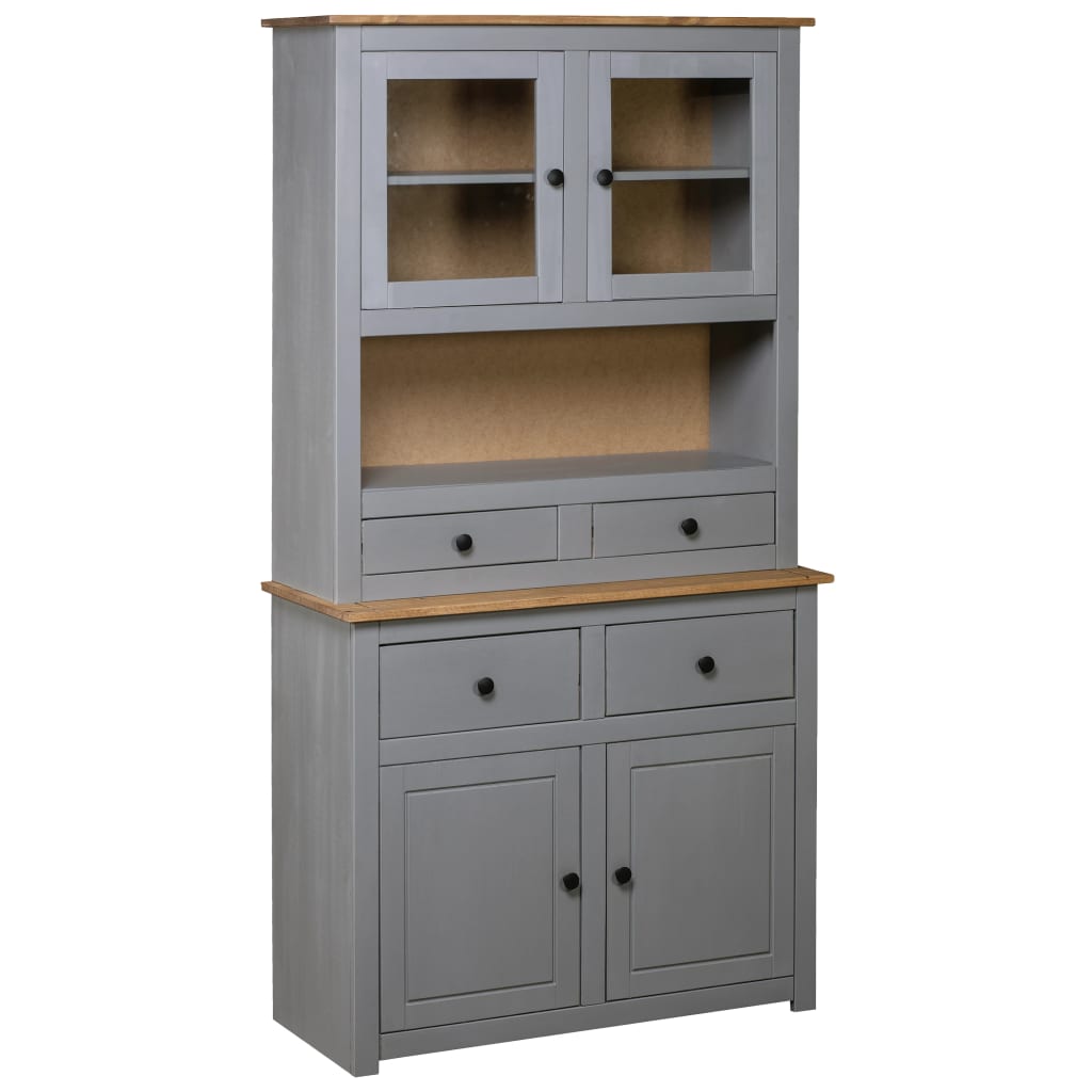 vidaXL Bufet înalt, gri, 93x40,5x180 cm, lemn masiv pin gama Panama vidaXL Bufet înalt, gri, 93x40,5x180 cm, lemn masiv pin gama Panama