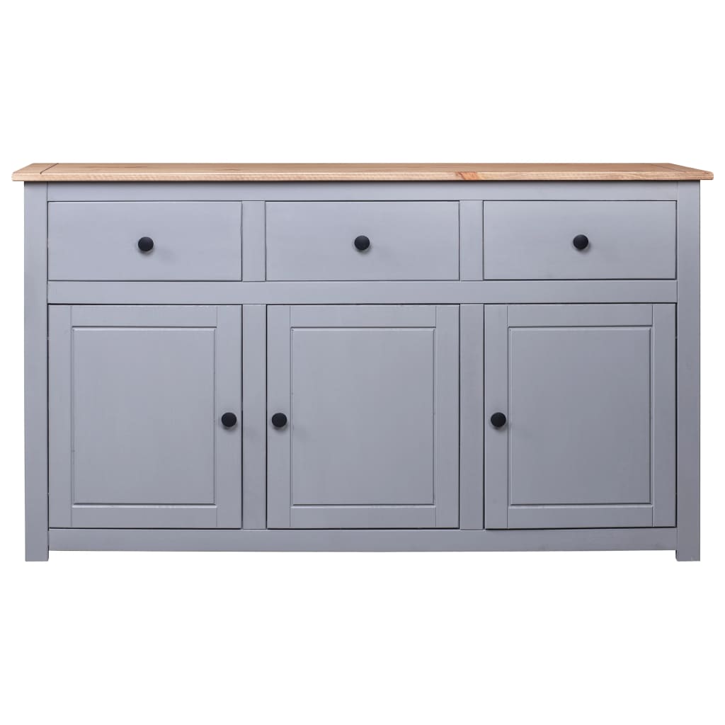 vidaXL Servantă, gri, 135 x 40 x 80 cm, lemn masiv pin, gama Panama
