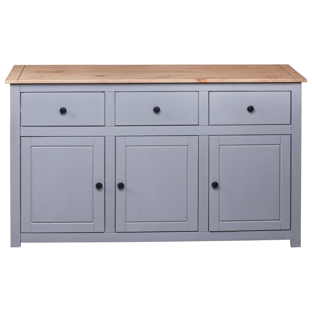 vidaXL Servantă, gri, 135 x 40 x 80 cm, lemn masiv pin, gama Panama